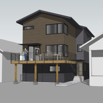 wallingford remodel + addition exterior rendering
