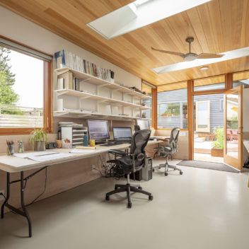 Interior view of Studio Zerbey modern home office space
