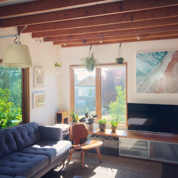 Chezerbey living room with plants