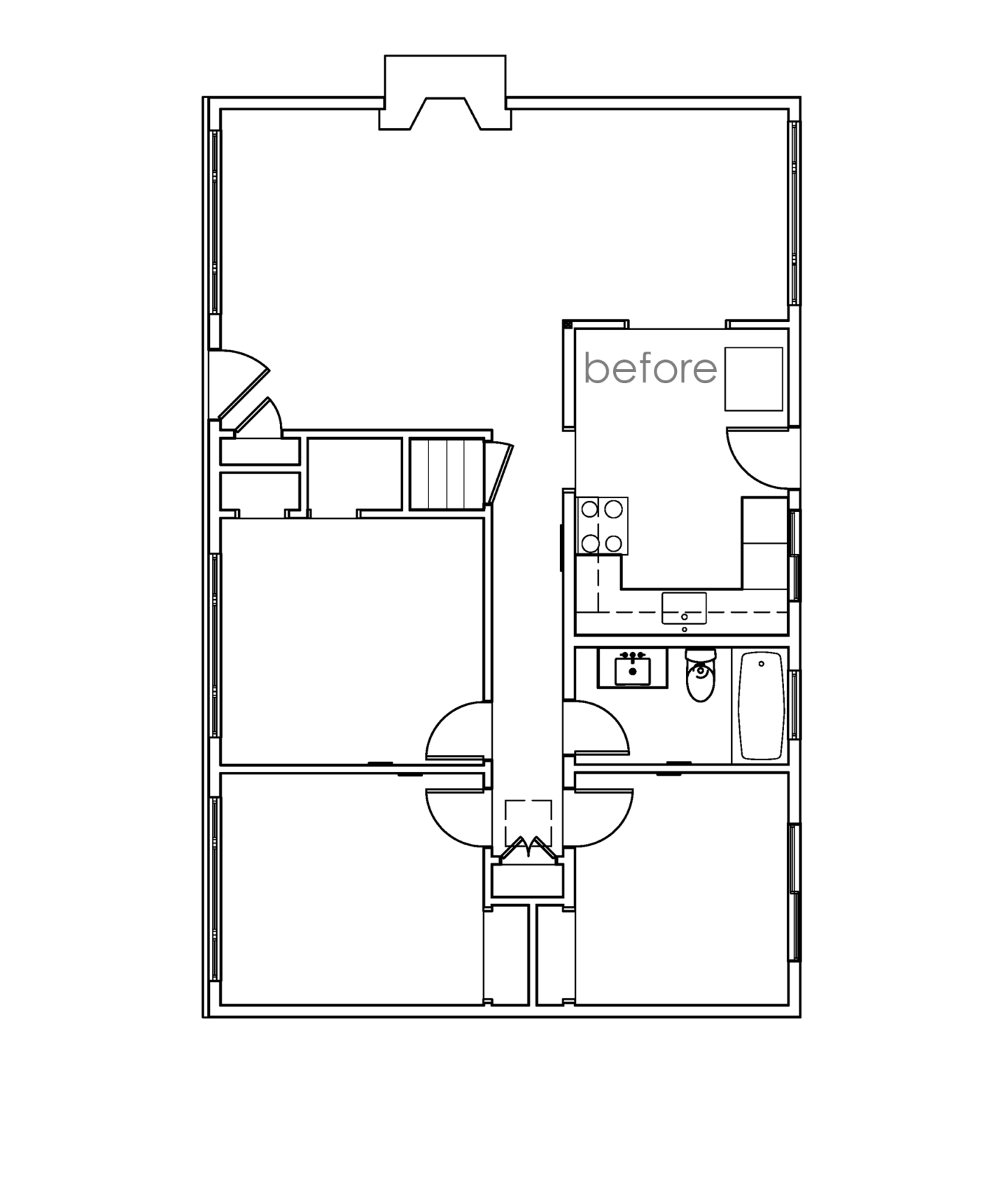 Floor plans of Madrona remodel project in Seattle, WA