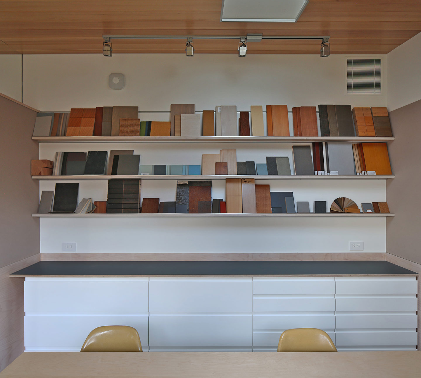 Interior view of Studio Zerbey modern home office in Seattle, WA