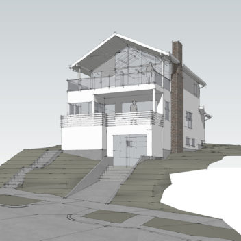 Schematic 3D rendering of a modern remodel in Seattle, WA