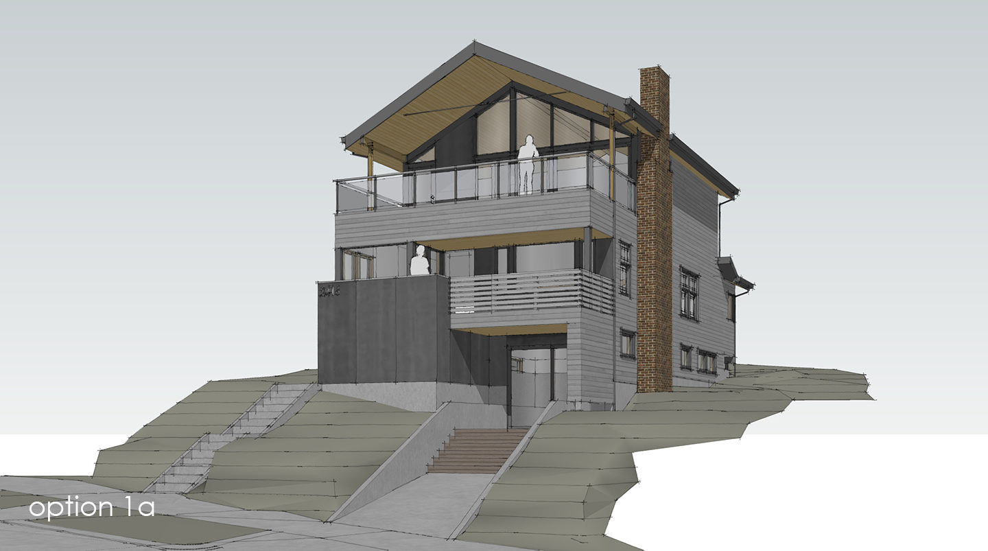 Exterior rendering of a modern remodel in Seattle Washington