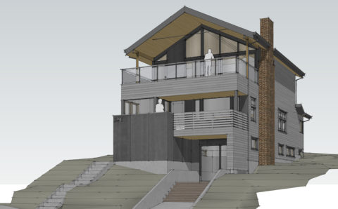 Exterior rendering of a modern remodel in Seattle Washington