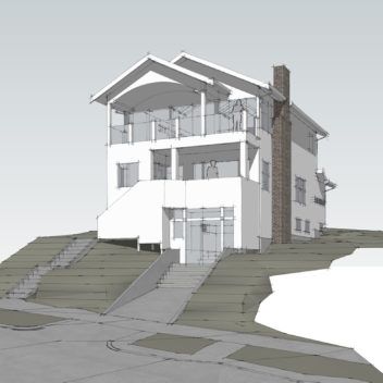 Schematic 3D rendering of a modern remodel in Seattle, WA