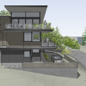 Schematic renderings of custom modern home near Lake Washington in Seattle