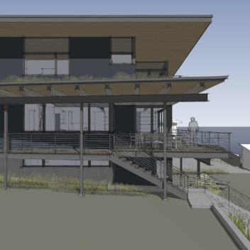 modern lakefront custom home on Lake Washington in Seattle