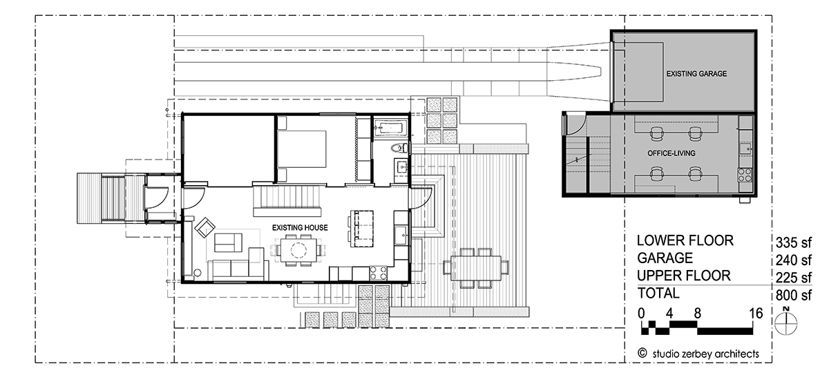 Lower Floor Plan Seattle DADU Detached accesory dwelling unit Studio Zerbey Architects