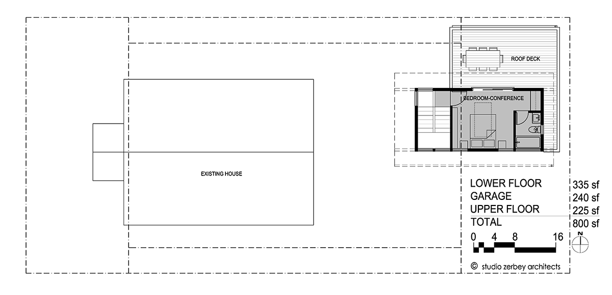 Upper Floor Plan Seattle DADU Detached accesory dwelling unit Studio Zerbey Architects